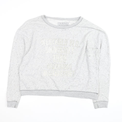 River Island Women's Grey Cotton Blend Pullover Sweatshirt Size 14
