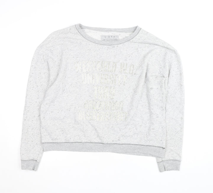 River Island Women's Grey Cotton Blend Pullover Sweatshirt Size 14