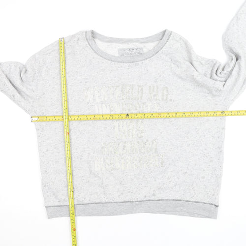 River Island Women's Grey Cotton Blend Pullover Sweatshirt Size 14