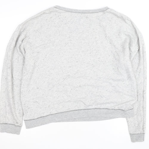 River Island Women's Grey Cotton Blend Pullover Sweatshirt Size 14