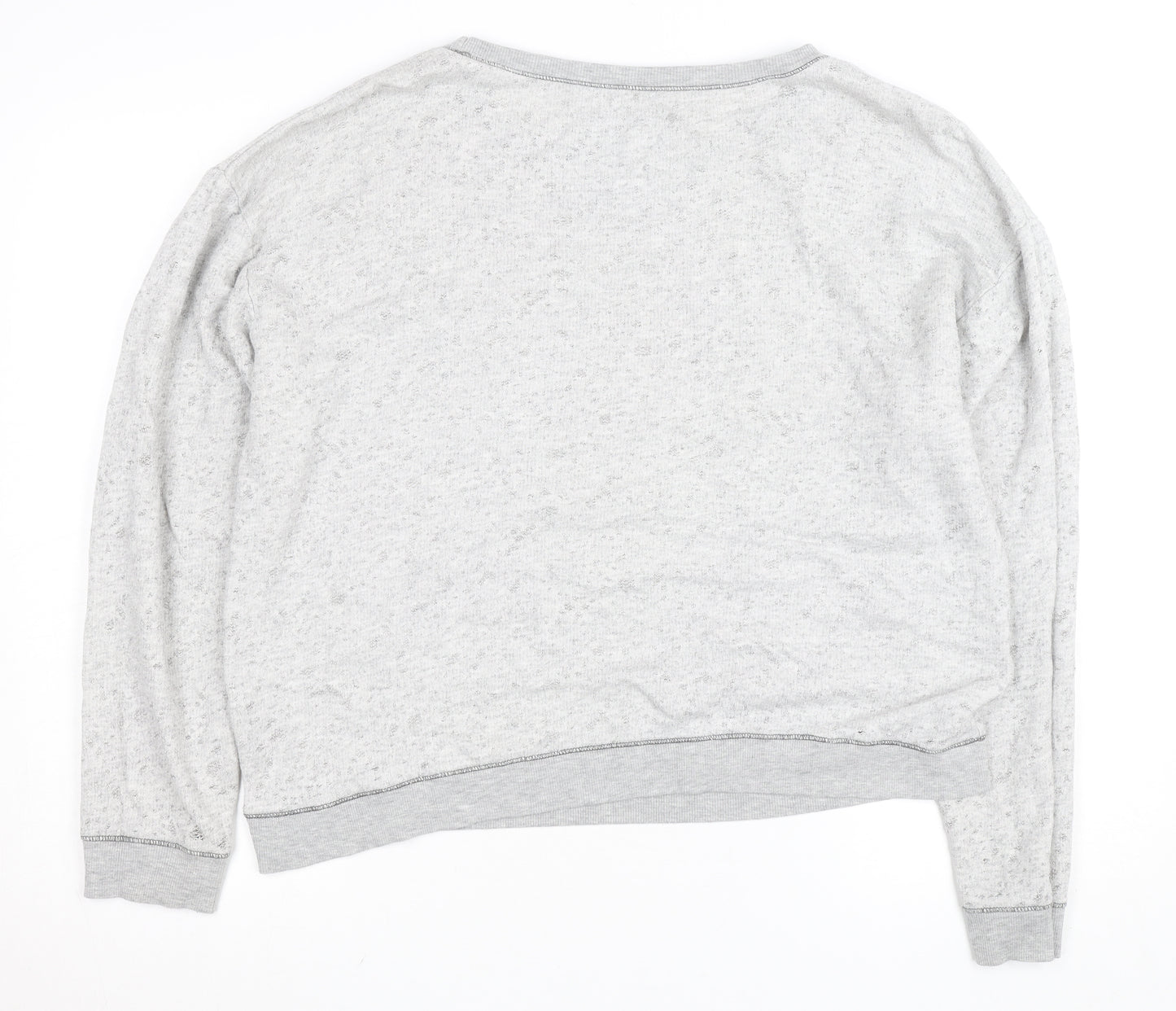 River Island Women's Grey Cotton Blend Pullover Sweatshirt Size 14