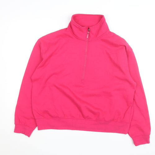 Dunnes Stores Women Pink Half Zip Fleece Activewear Jacket Size 16