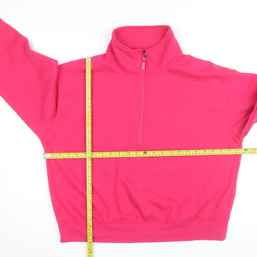 Dunnes Stores Women Pink Half Zip Fleece Activewear Jacket Size 16