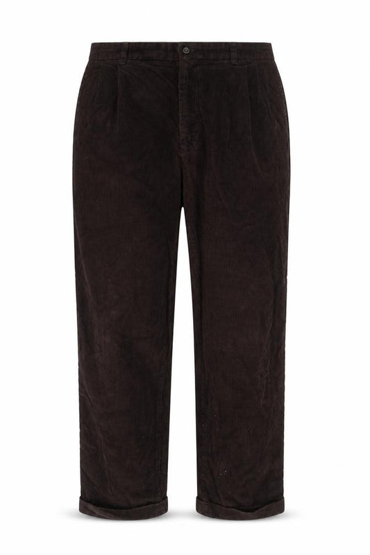 Front view of Eddie Bauer Men's Brown Corduroy Trousers 36x32 Regular Fit