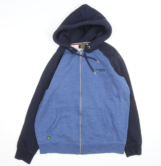 Superdry Men's Blue 2XL Full Zip Hoodie Sweatshirt