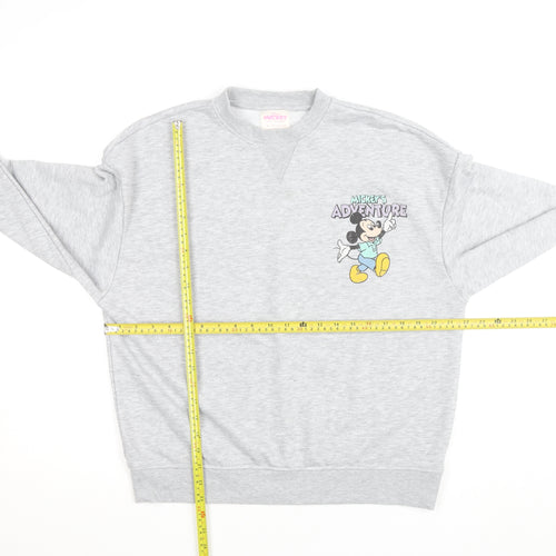 Disney Mickey & Friends Grey Sweatshirt Women 2XS Pullover Crew Neck