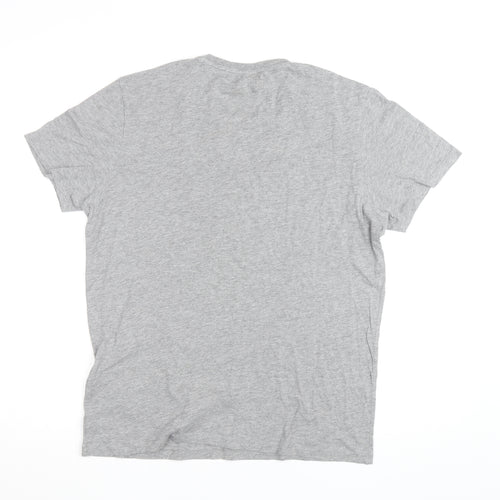 Jack & Jones Men's Grey Graphic Print Crew Neck T-Shirt Size L