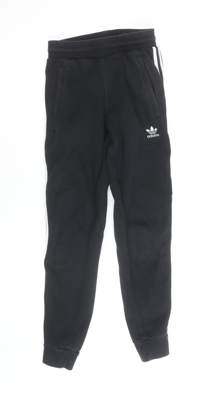 Adidas Womens Black XS Jogger Sweatpants with Side Stripe