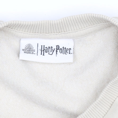 Harry Potter Women Beige Mandrake Print Pullover Sweatshirt Size S 8-10