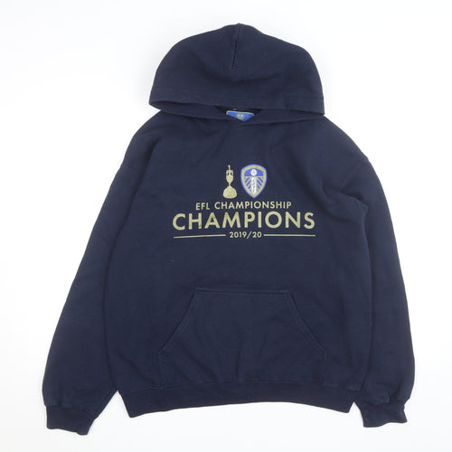 Leeds United Men's Blue Pullover Hoodie Medium EFL 2019/20 Champions
