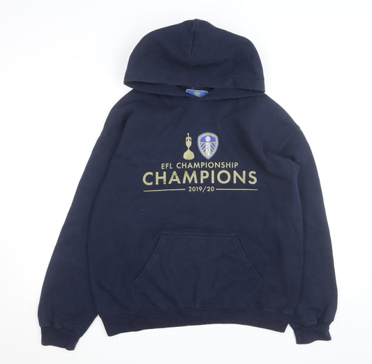 Leeds United Men's Blue Pullover Hoodie Medium EFL 2019/20 Champions
