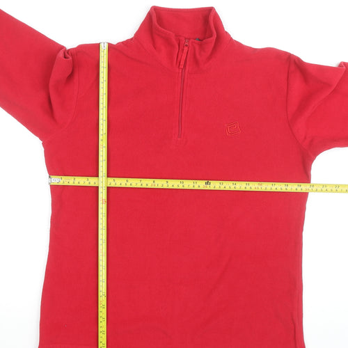 Mountain Essentials Women's Red Fleece 1/4 Zip Hiking Jacket Size 14