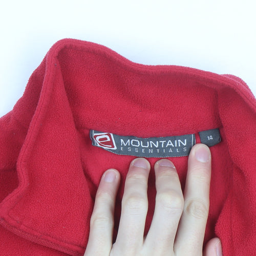 Mountain Essentials Women's Red Fleece 1/4 Zip Hiking Jacket Size 14