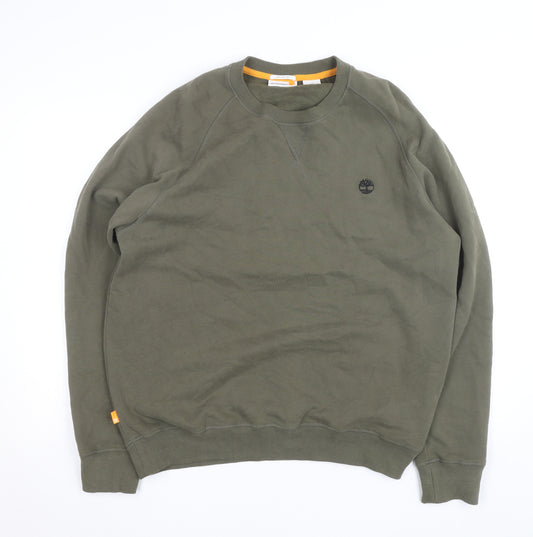 Timberland Men's Green Crew Neck Regular Fit Sweatshirt L