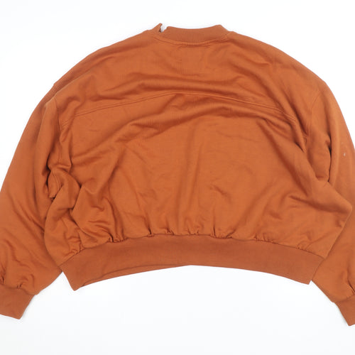 Self Women’s Brown Oversized Crew Neck Sweatshirt XL Cotton