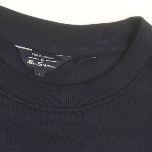 Ben Sherman Men's Blue Colour Block Crew Neck Sweatshirt L