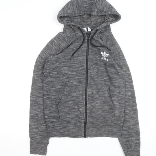 Adidas Men's Grey Full Zip Hoodie Size M Lightweight Sportswear