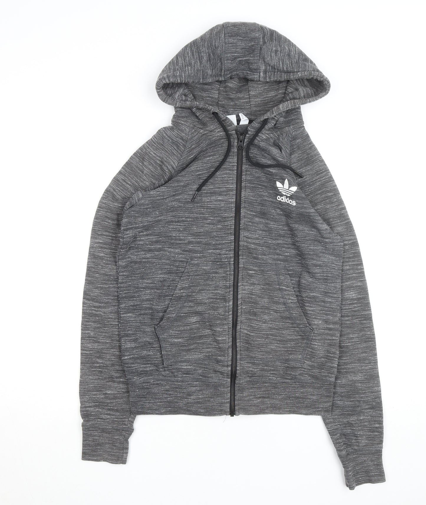 Adidas Men's Grey Full Zip Hoodie Size M Lightweight Sportswear
