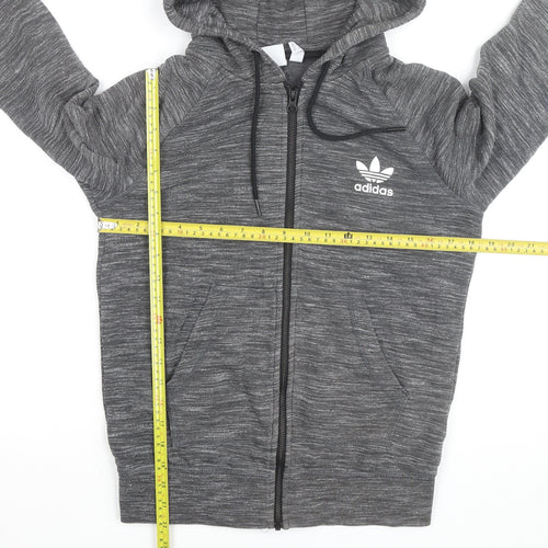 Adidas Men's Grey Full Zip Hoodie Size M Lightweight Sportswear