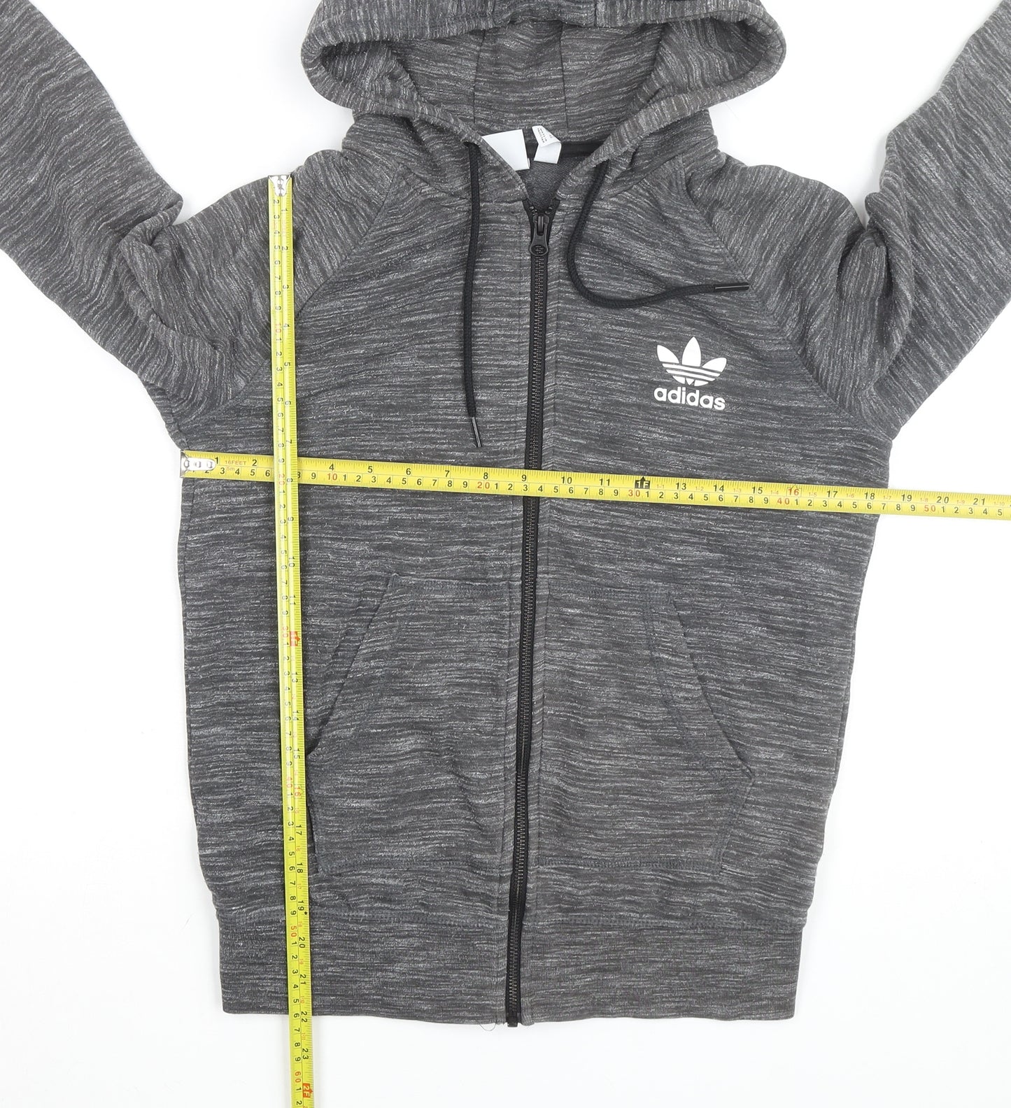 Adidas Men's Grey Full Zip Hoodie Size M Lightweight Sportswear