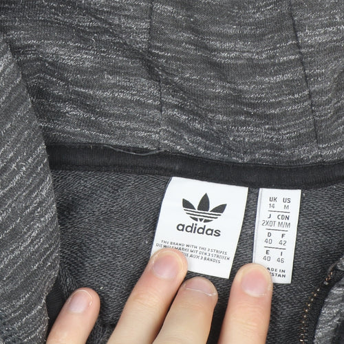 Adidas Men's Grey Full Zip Hoodie Size M Lightweight Sportswear