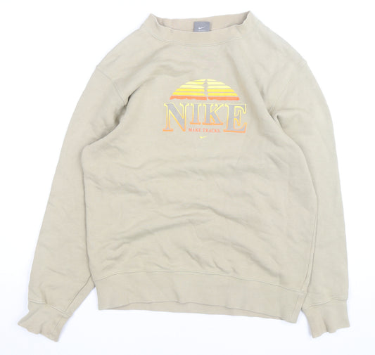 Nike Men's Beige Graphic Pullover Sweatshirt Size M