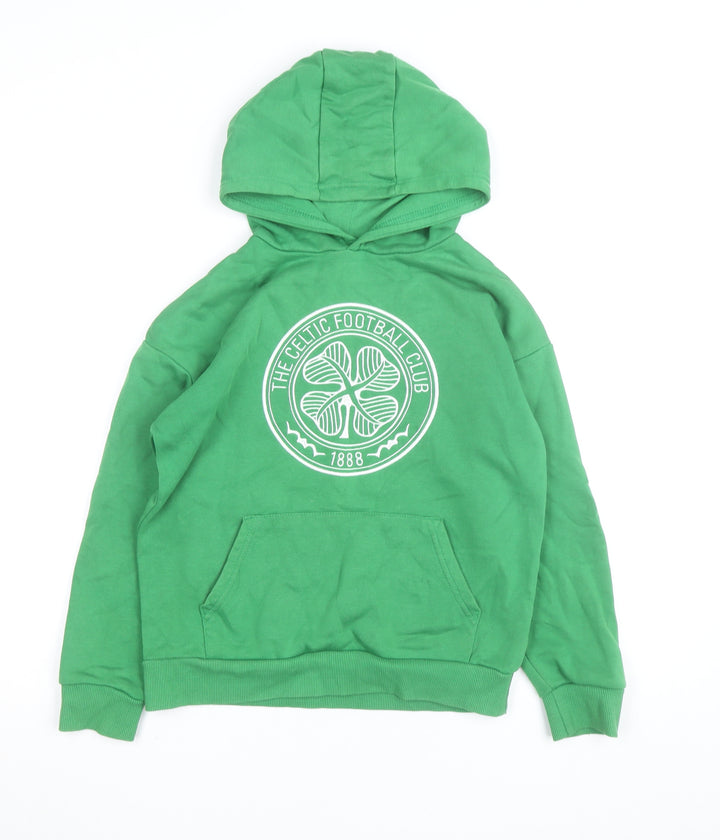 Celtic FC Boys Green Pullover Hoodie 10-11 Years Football Fleece Sweatshirt
