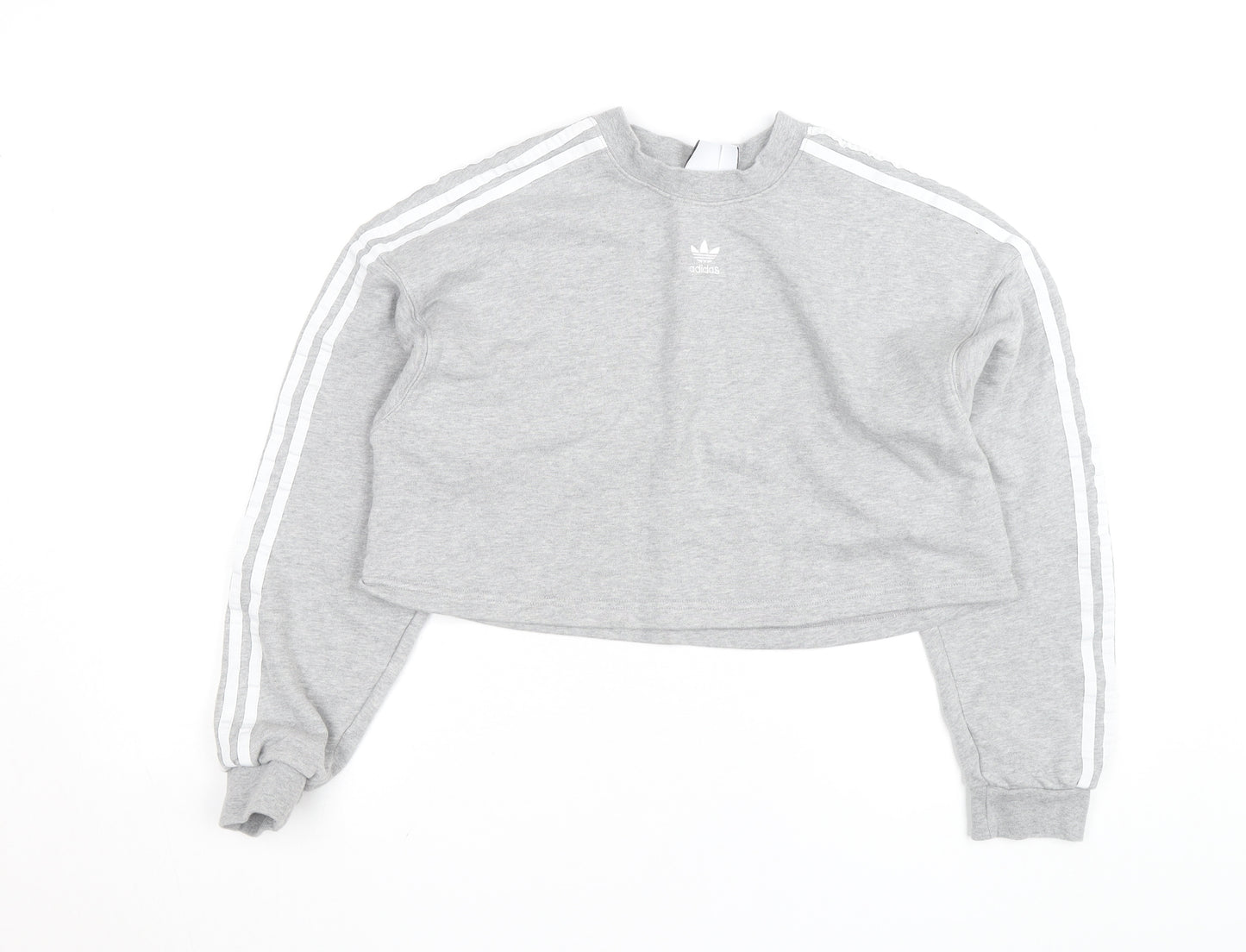 Adidas Womens Grey Cropped Pullover Sweatshirt XS