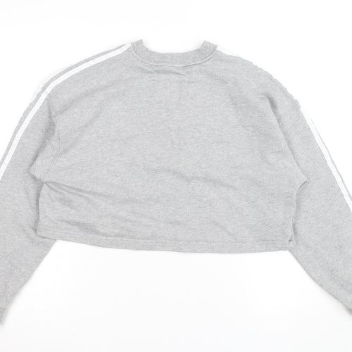 Adidas Womens Grey Cropped Pullover Sweatshirt XS