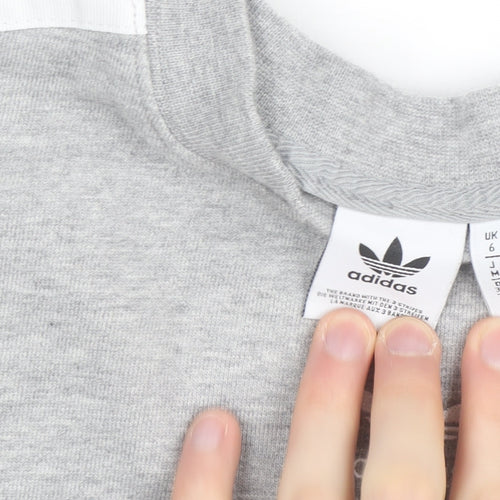 Adidas Womens Grey Cropped Pullover Sweatshirt XS