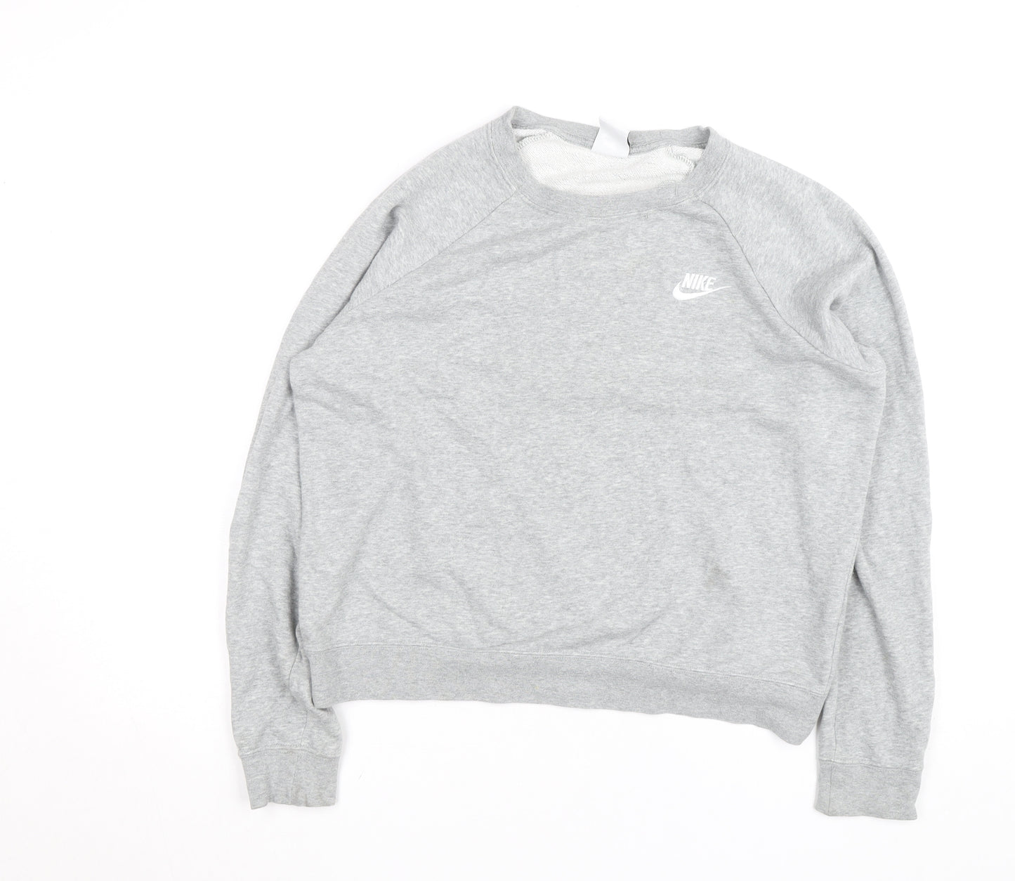 Nike Women Grey Crew Neck Pullover Sweatshirt Size M