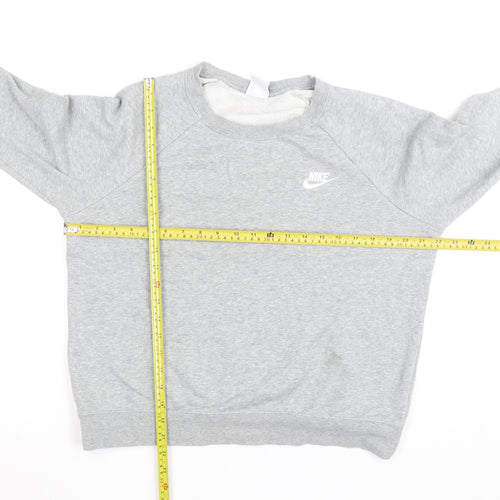 Nike Women Grey Crew Neck Pullover Sweatshirt Size M