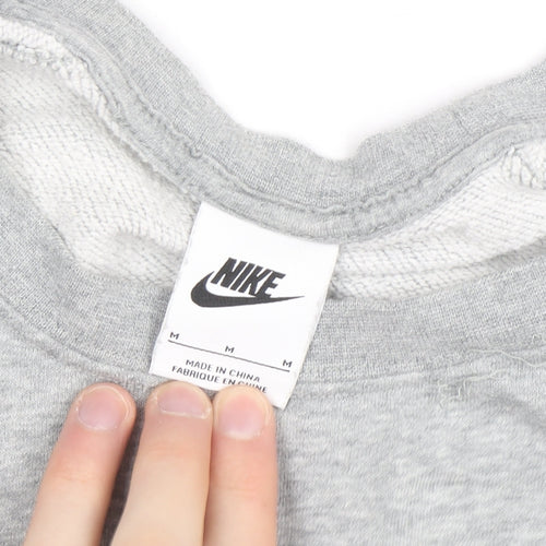 Nike Women Grey Crew Neck Pullover Sweatshirt Size M
