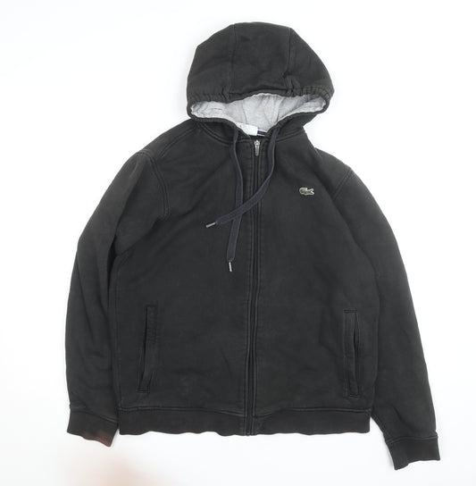 Lacoste Sport Men's Black Full Zip Hoodie Size L Regular Fit