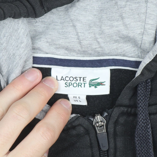 Lacoste Sport Men's Black Full Zip Hoodie Size L Regular Fit