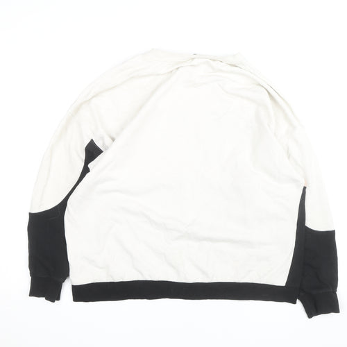 River Island Womens Beige Black Colourblock Pullover Sweatshirt L
