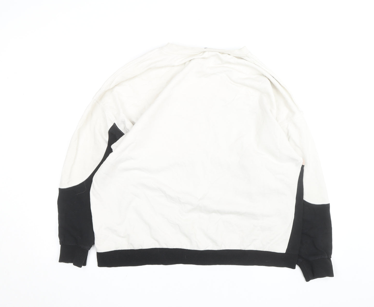 River Island Womens Beige Black Colourblock Pullover Sweatshirt L