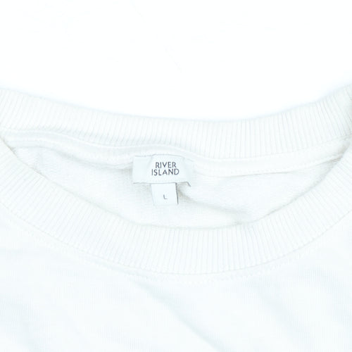 River Island Womens Beige Black Colourblock Pullover Sweatshirt L