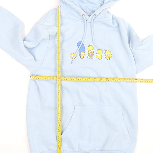 The Simpsons Mens Light Blue Hoodie L Pullover Graphic Print Cotton Blend