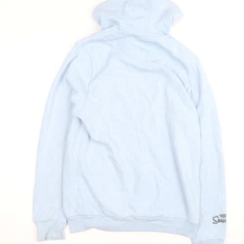 The Simpsons Mens Light Blue Hoodie L Pullover Graphic Print Cotton Blend