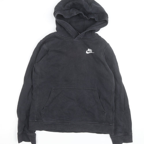 Nike Boys Black Pullover Hoodie M 10-11 Years Fleece Hooded Sweatshirt