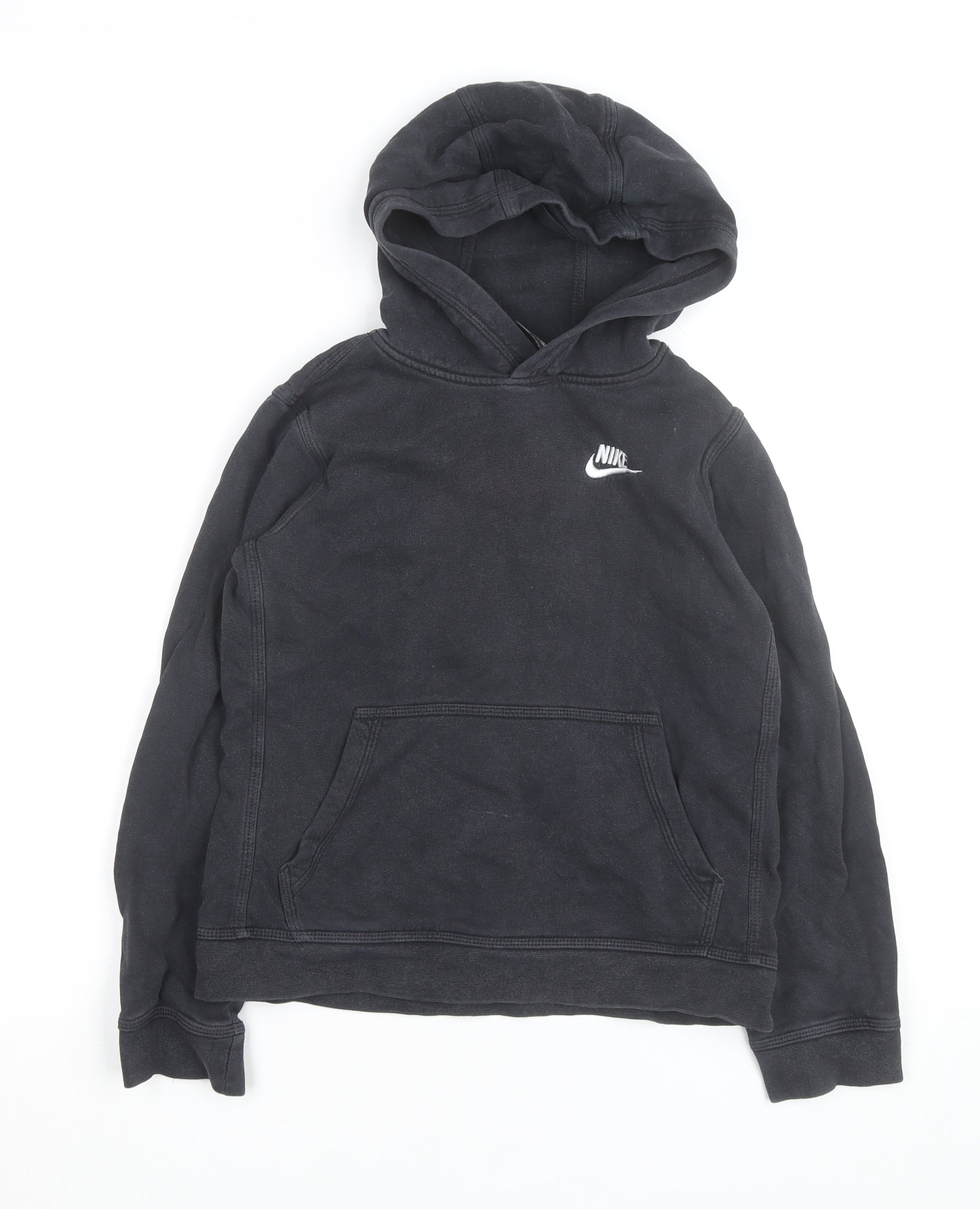 Nike Boys Black Pullover Hoodie M 10-11 Years Fleece Hooded Sweatshirt
