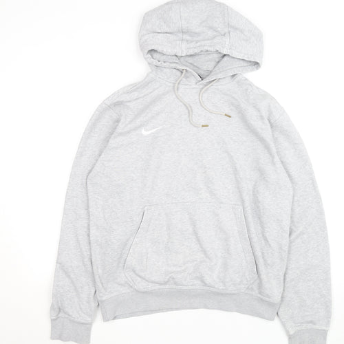 Nike Men's Grey Pullover Hoodie Size M Fleece Regular Fit
