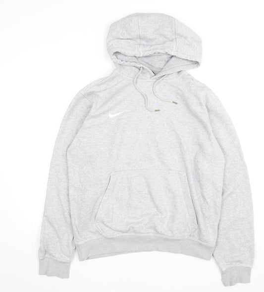 Nike Men's Grey Pullover Hoodie Size M Fleece Regular Fit