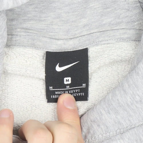 Nike Men's Grey Pullover Hoodie Size M Fleece Regular Fit