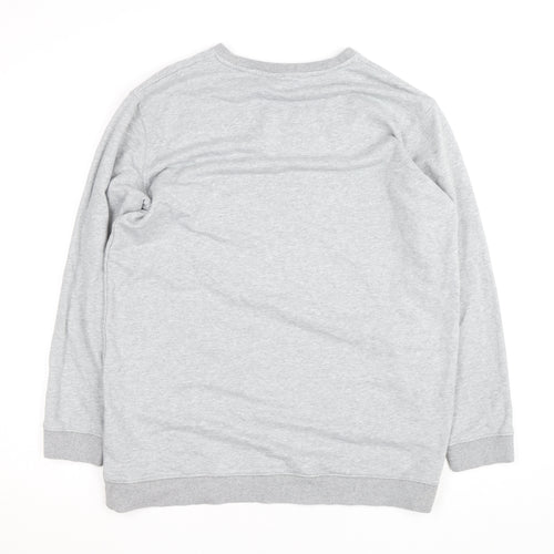 BQR Men's Grey Graphic Pullover Sweatshirt L Regular Fit
