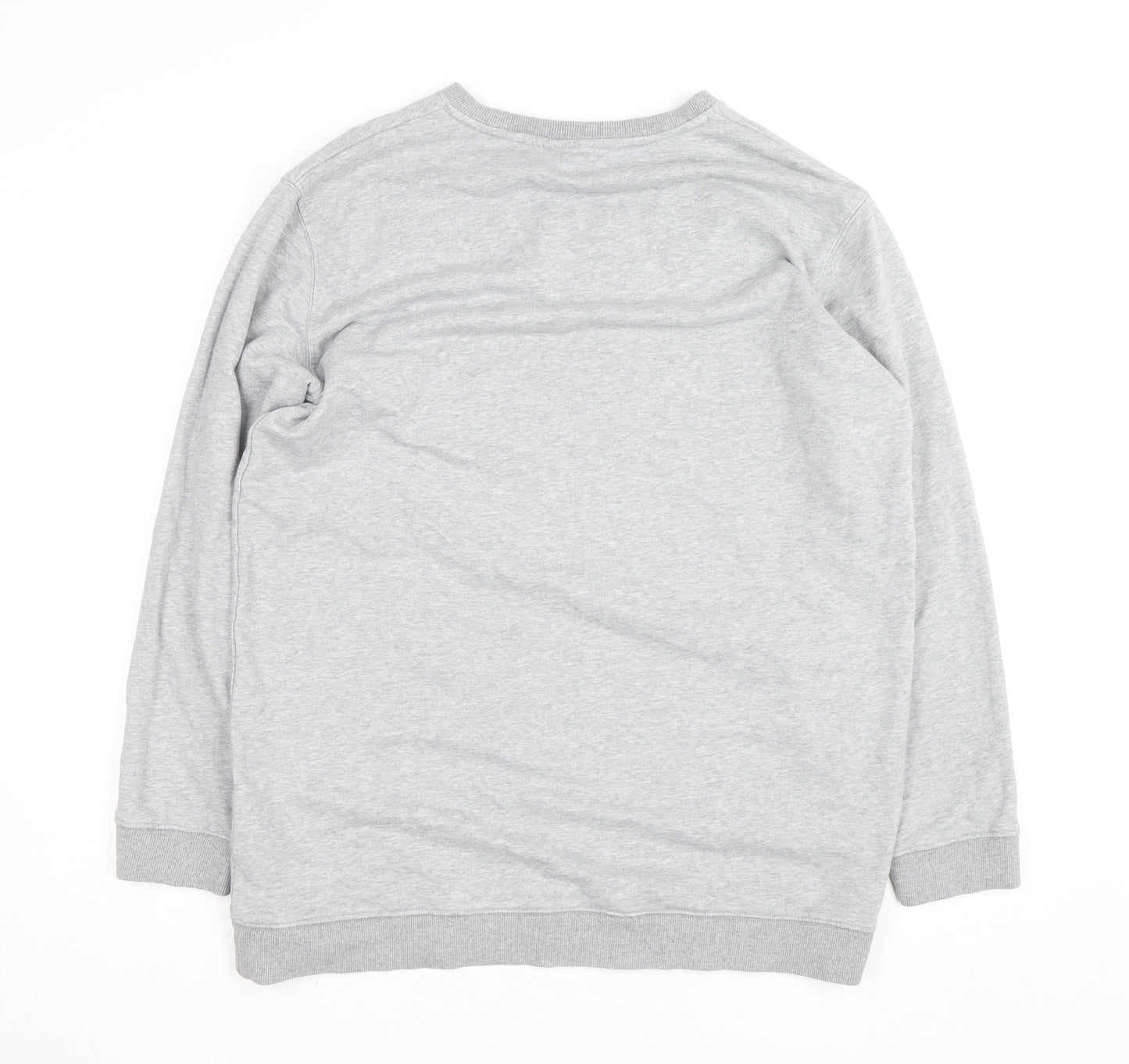 BQR Men's Grey Graphic Pullover Sweatshirt L Regular Fit