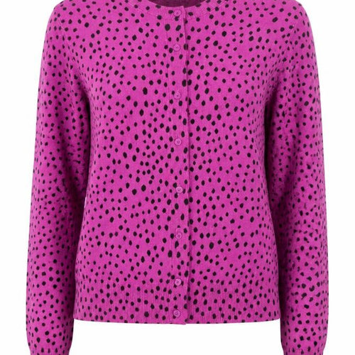 Marks and Spencer Women Purple Polka Dot Cardigan Size 12