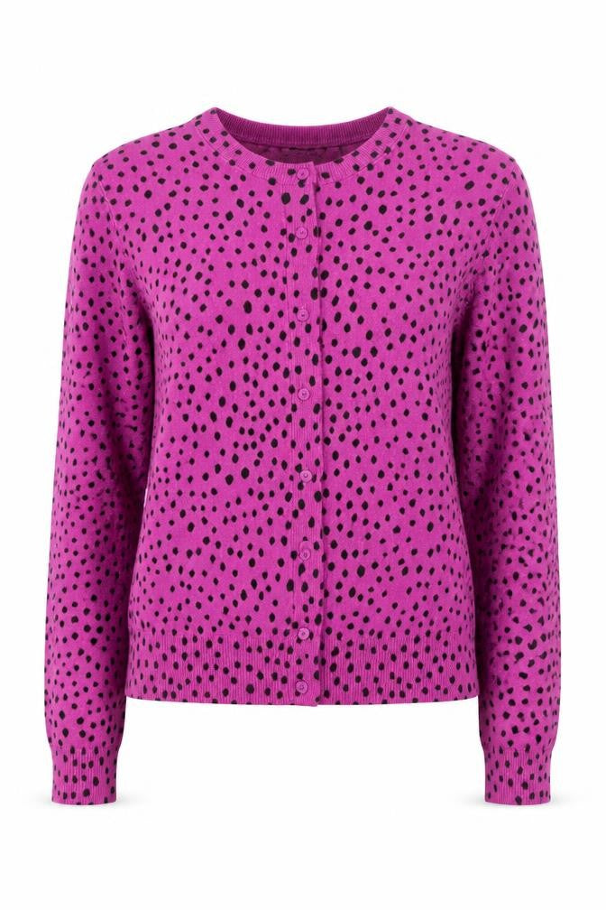 Marks and Spencer Women Purple Polka Dot Cardigan Size 12