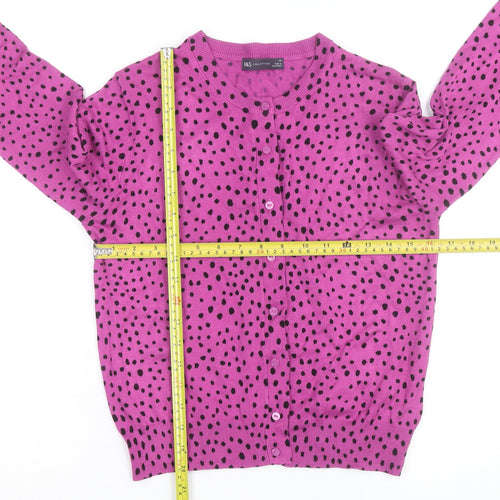Marks and Spencer Women Purple Polka Dot Cardigan Size 12